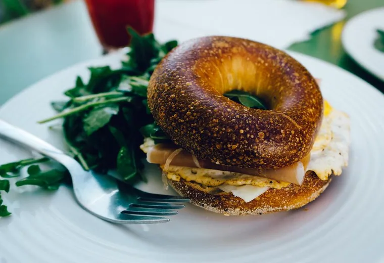 Bagel sandwich An everything bagel breakfast sandwich