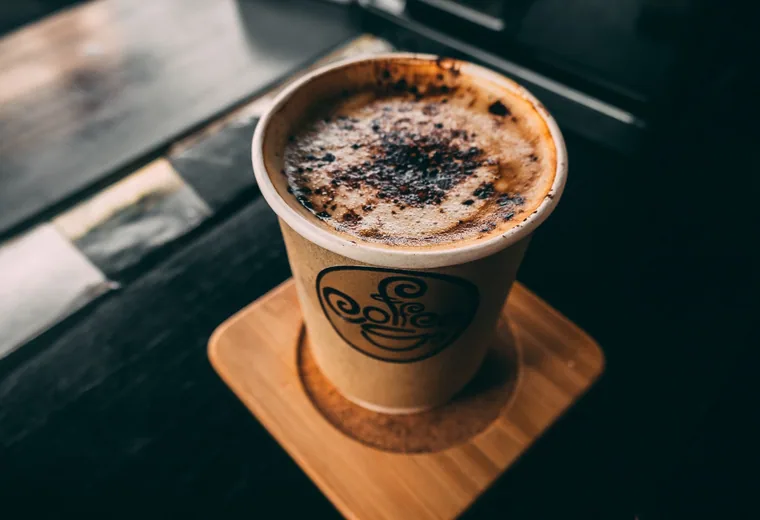 A cappuccino in a cup