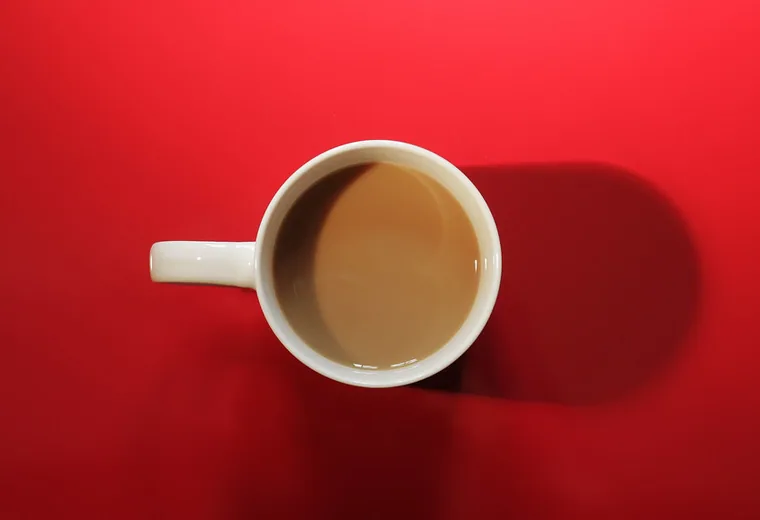 A cup of coffee with milk
