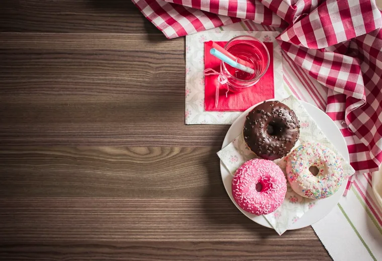 Donuts served on a plate