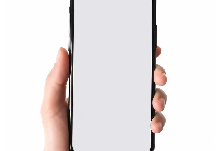 A hand holding a smartphone